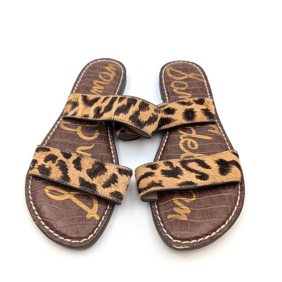 Sam Edelman Gala Leopard Print Slide Sandal Cyprus Tan Multi Size US8.5M EU39 - Picture 2 of 11